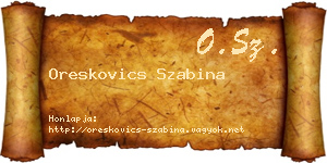 Oreskovics Szabina névjegykártya
