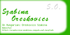 szabina oreskovics business card